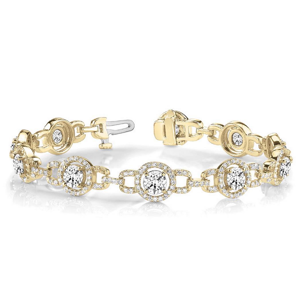 Multicolored and Mixed Shape Couture Halo Diamond Bracelet, SKU 73961  (9.96Ct TW)